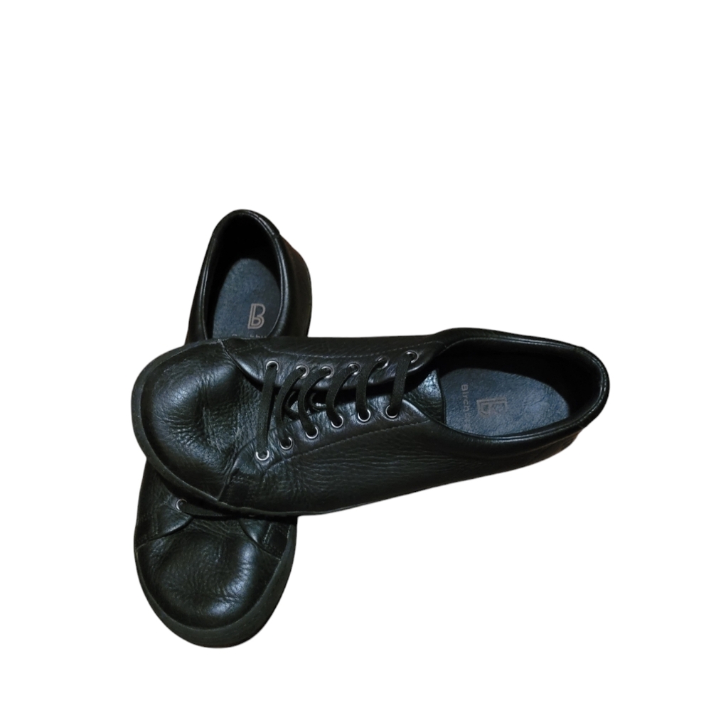 Birchbury Bramfords Shoes Men's 10 Black Leather Barefoot Minimalist Sneakers